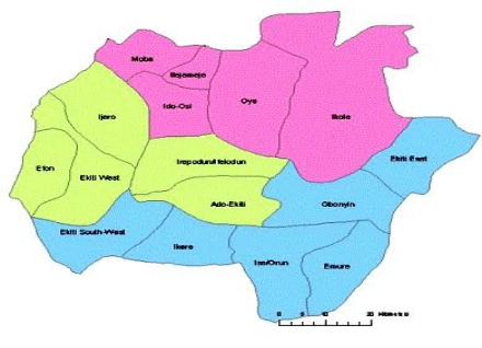 map of Ekiti state