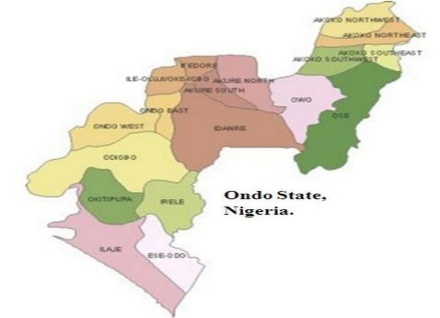 map of ondo state