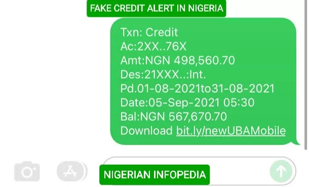 fake alert in Nigeria