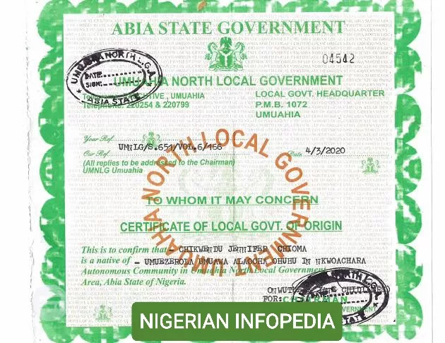 local government identification certificate sample